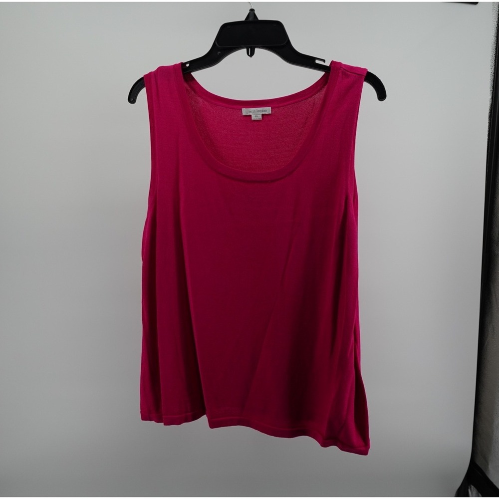 Erin London Fuchsia Pink Knit Shell Tank Top Scoop Neck‎ Sleeveless XL 78902